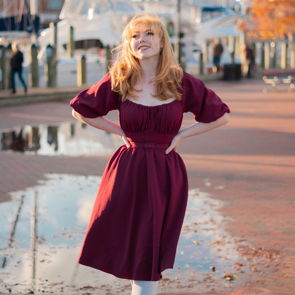 Vixen by Micheline Pitt Wine Red Vacation Dress